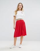 Wal G Pleated Skirt - Red