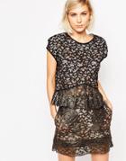 See By Chloe Lace Top With Bronze Trim On Bottom