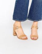 Carvela Slick Cork Heeled Sandals - Camel Synthetic
