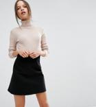 Asos Petite Sweater With High Neck In Rib - Gray