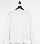 Cotton: On Curve Crew Neck Long Sleeve Tee In White