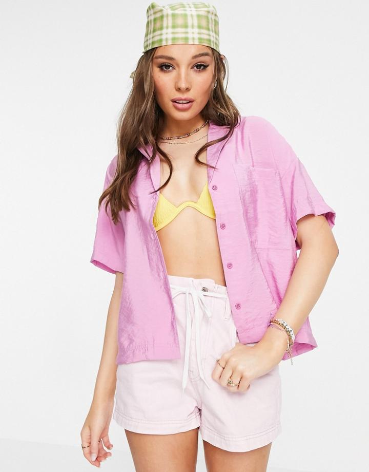 Pull & Bear Shirt Set In Pink