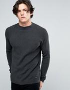Threadbare Turtleneck Knit Sweater - Gray