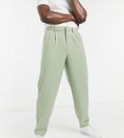 Collusion Balloon Leg Pants In Sage-brown