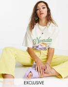 Reclaimed Vintage Inspired Relaxed T-shirt With 70's Nevada Print In Cream-white