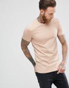 Asos Design Muscle Fit T-shirt With Crew Neck In Beige - Beige