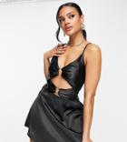 Missguided Cut Out Ring Detail Cami Dress In Black