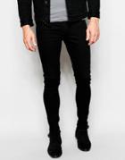 Cheap Monday Jeans Mid Spray On Extreme Super Skinny Fit Black - Black