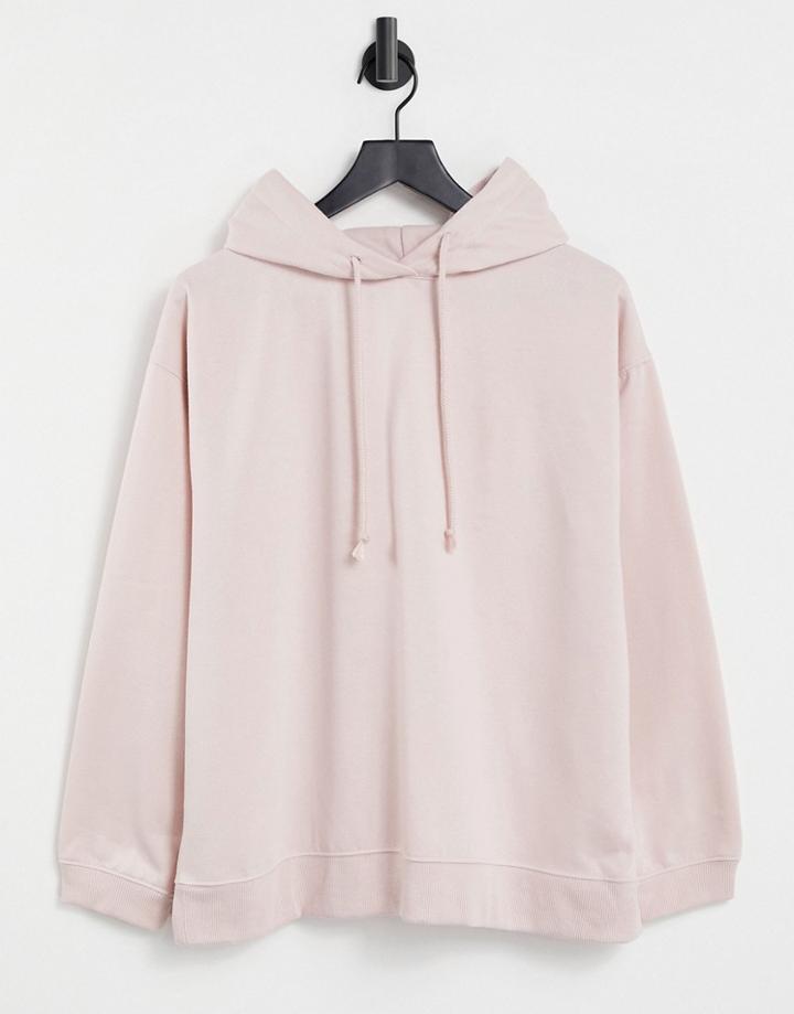Topshop Oversized Hoodie In Pale Pink