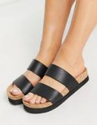 Monki Liza Flat Sandals In Black