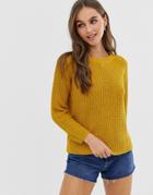 Jdy Chunky Rib Knit Sweater-gold