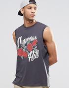 Asos Oversized Sleeveless T-shirt With Cypress Hill Print - Black