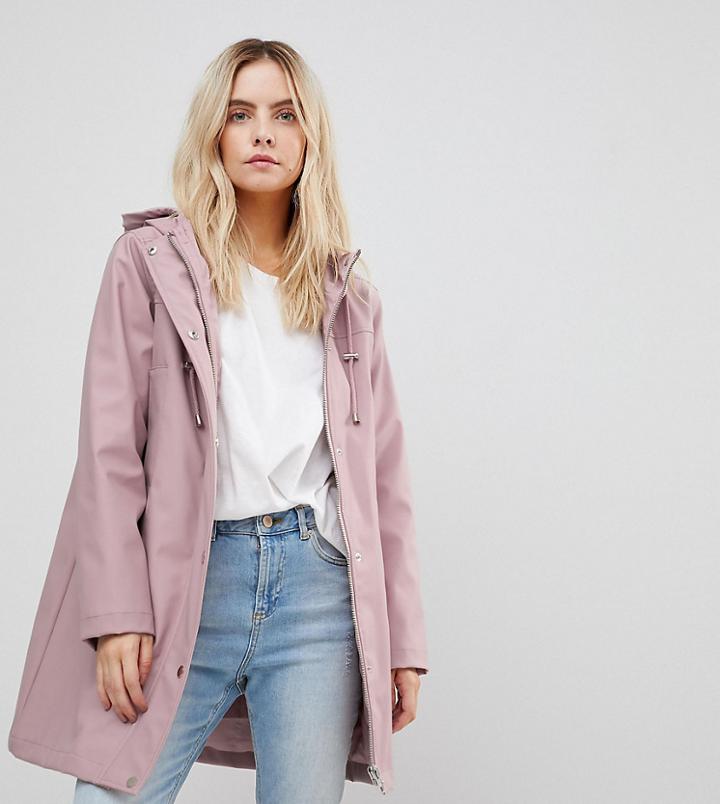 Asos Petite Premium Borg Raincoat - Pink