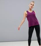 Asos 4505 Petite Loose Fit Run Tank With Pleat Back - Purple
