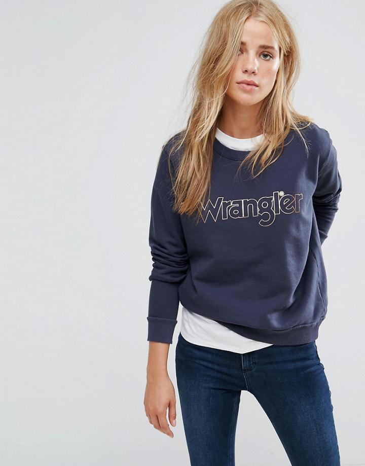 Wrangler Metallic Logo Sweat - Blue