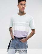Puma Color Block T-shirt In Blue Exclusive To Asos - Blue
