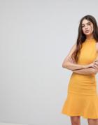 Ax Paris Peplum Mini Dress - Yellow