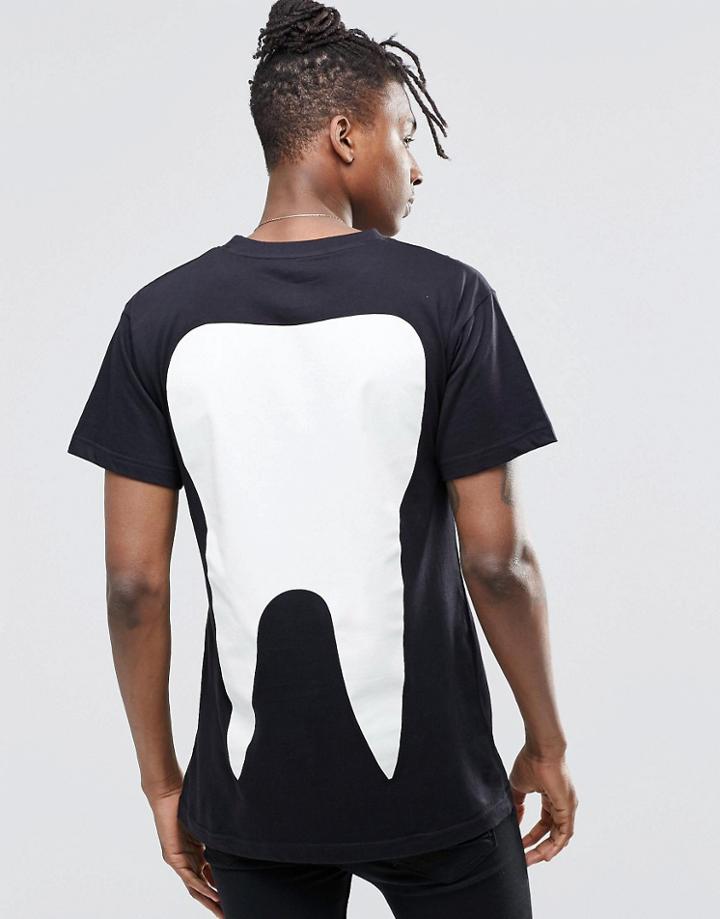 Long Clothing Tooth T-shirt - Black