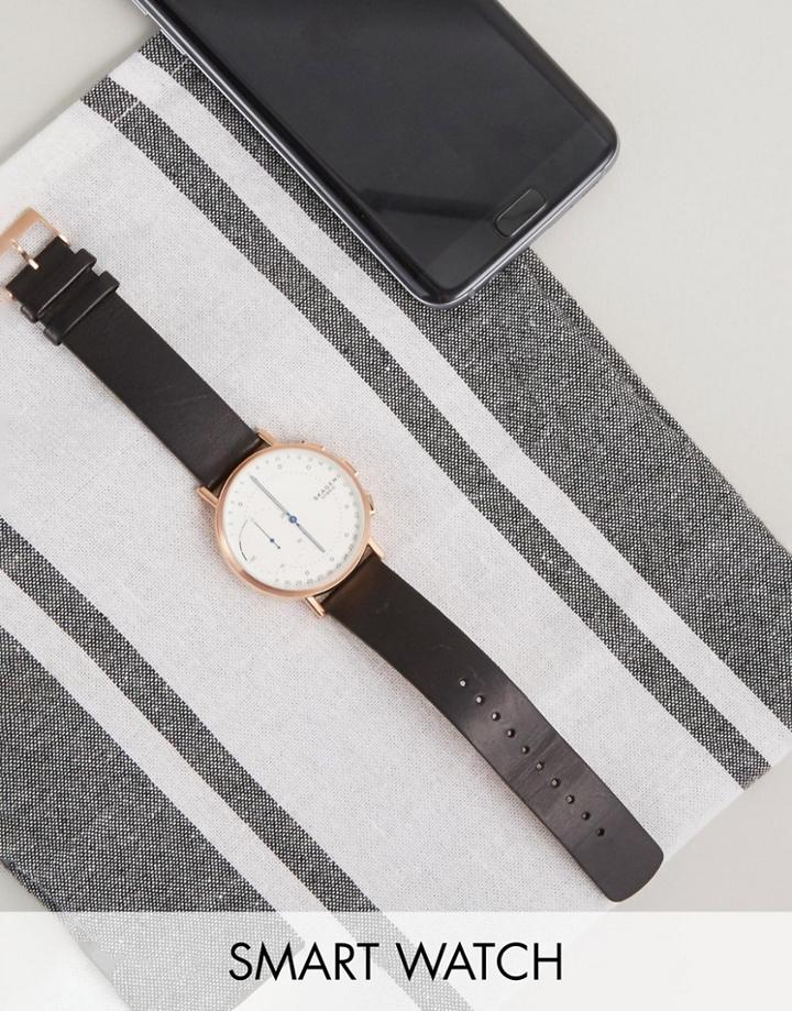 Skagen Connected Skt1112 Jorn Leather Hybrid Smart Watch - Black