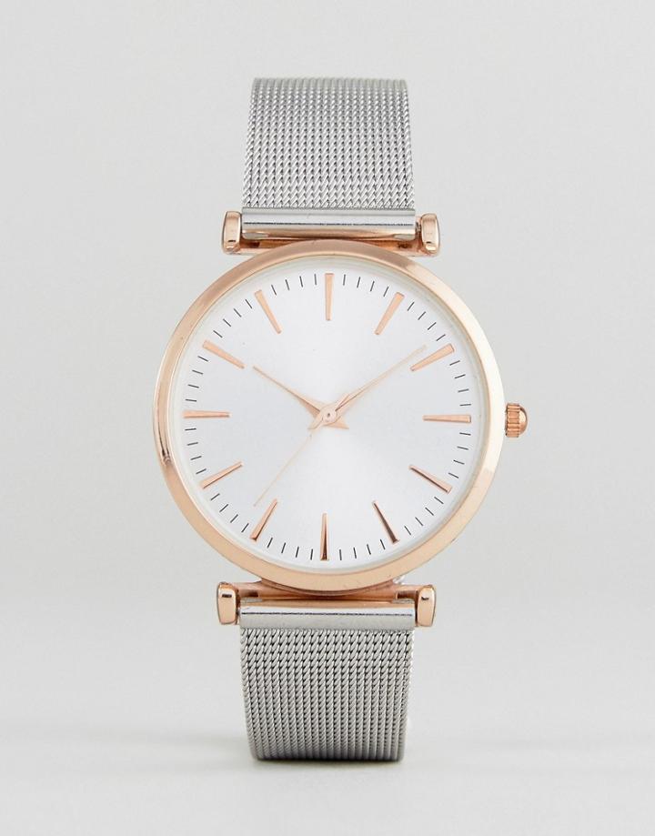 New Look Mesh Strap Watch - Pink