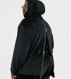 Asos Design X Laquan Smith Plus Oversized Velour Hoodie With Back Zip-black