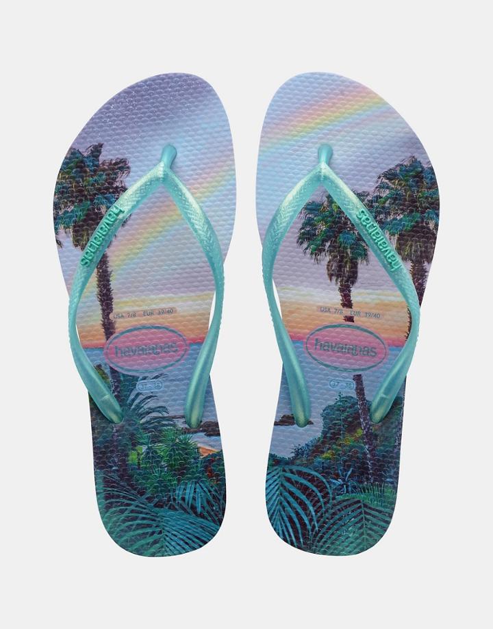Havaianas Slim Paisage Flip Flops In Multi