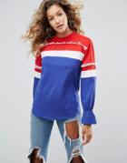Asos T-shirt With Contrast Panelling And Pretty Detail - Multi