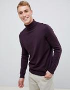 New Look Roll Neck Sweater In Purple - Purple