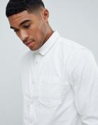 River Island Regular Fit Cord Shirt In White - White