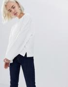 Asos Design Clean Boxy Sweatshirt In Off White - White