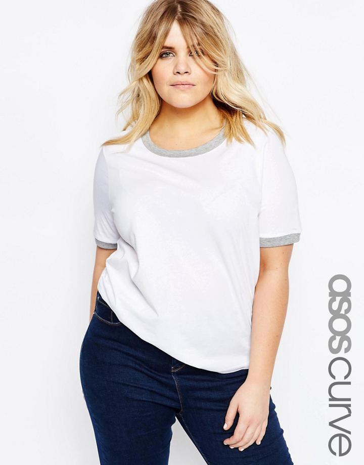 Asos Curve Basic Cuff T-shirt - White