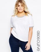 Asos Curve Basic Cuff T-shirt - White