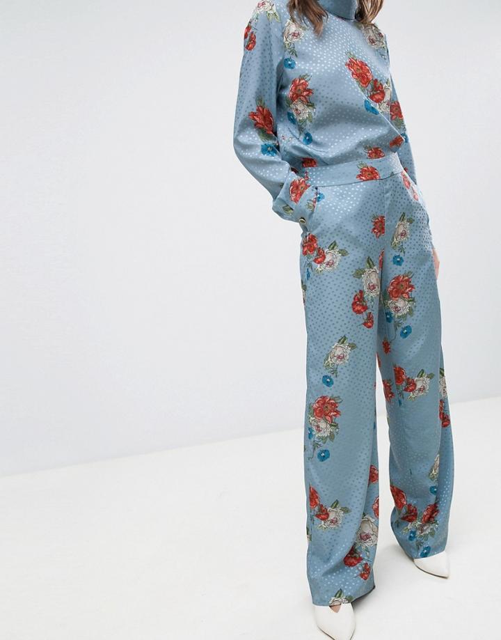 Gestuz Natacha Floral Print Pants - Blue