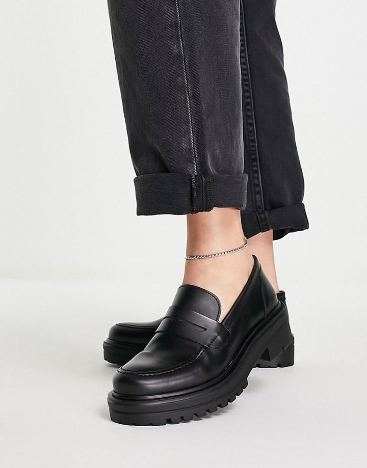 Depp Chunky Loafers In Black Leather