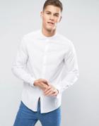 Asos Regular Fit Shirt In White With Grandad Collar - White
