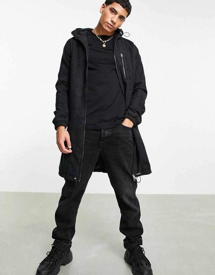 Bolongaro Trevor Checked Parka Coat-black
