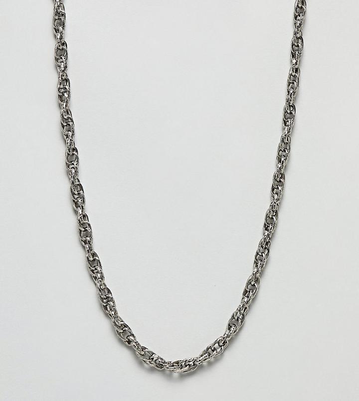 Sacred Hawk Twist Chain Necklace - Silver