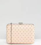 True Decadence Box Clutch Bag With Studding - Pink