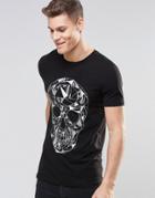 Asos Muscle T-shirt With Geometric Skull Print - Black