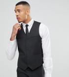 Asos Tall Slim Suit Vest In Charcoal - Gray
