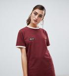 Ellesse Relaxed Ringer T-shirt With Chest Logo - Red