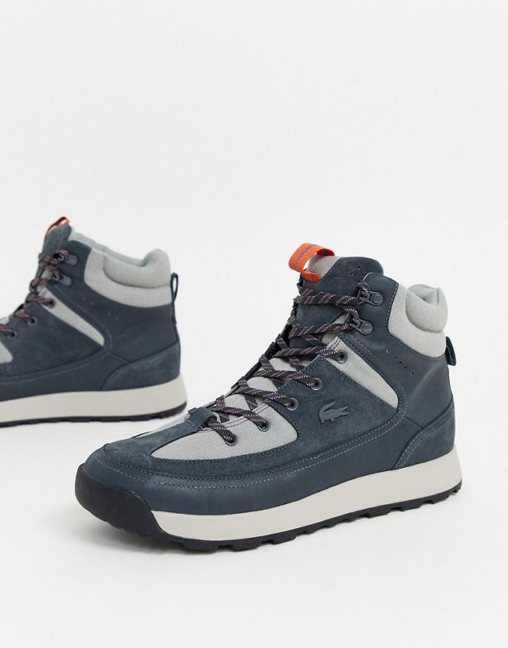 Lacoste Urban Breaker Hiker Boots In Gray