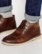 Asos Desert Boots In Brown Leather - Brown