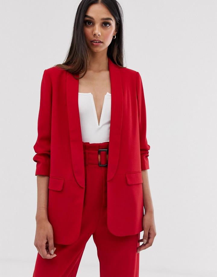 Stradivarius Tailored Blazer Two-piece In Red - Red
