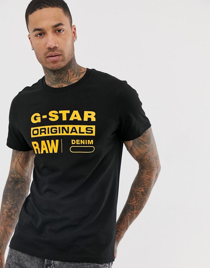 G-star Originals Logo Organic Cotton T-shirt In Black