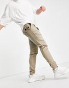 Jack & Jones Intelligence Cargo Pants With Front Pocket In Ecru-neutral