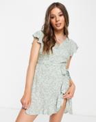 Aeropostale Frill Wrap Dress In Mint-green