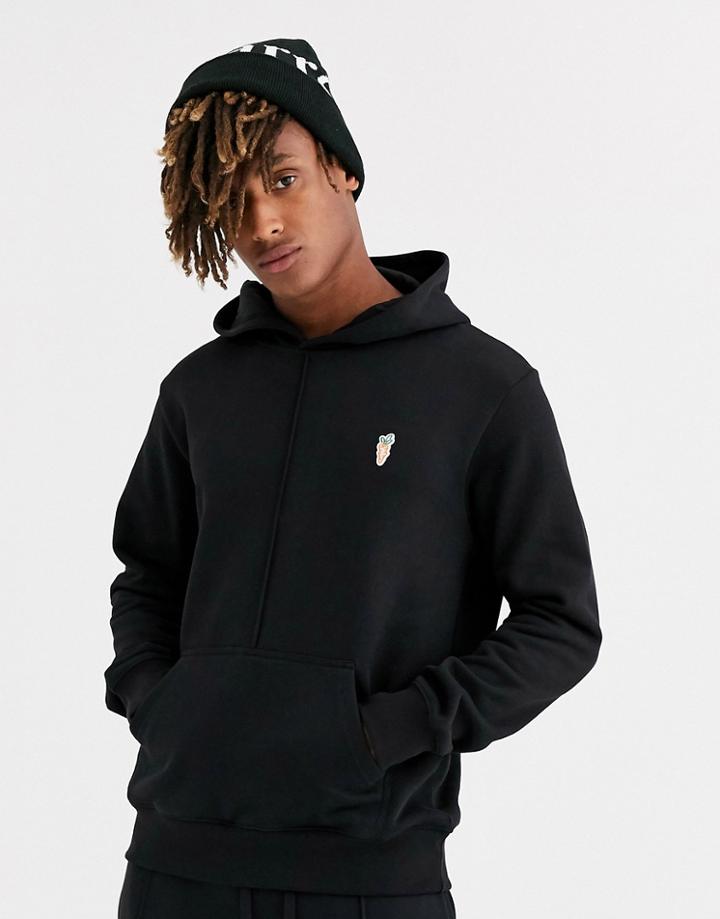 Carrots Signature Carrot Patch Hooded Sweat In Black