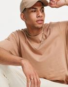 River Island Oversized T-shirt In Tan-brown