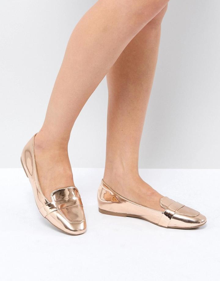 Park Lane Flat Sole Loafer-gold